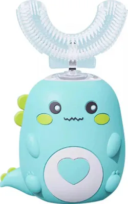 Image de Brosse à dents électrique en forme de U, 3 modes, nettoyage complet de la bouche, nettoyage à 360 degrés, verte.