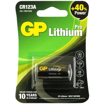 Obrázok produktu pre GP Batteries Lithium CR123A, Batéria na jedno použitie, CR123A, Lítium, 3 V, 1 kusov, Čierna