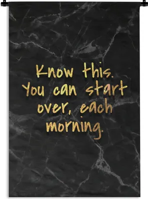 Produktbild von MuchoWow® Wandteppich Wandbehang Zitate - Motivation - Gold - Marmor 120x180 cm Tapisserie Dekoration Wandtuch - Schlafzimmer - Dekorationen für das Haus