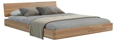 Produktbild von Schwebebett aus massivem Buchenholz Visby LENA ohne Nachttische, 200x200 cm, Farbe Natur