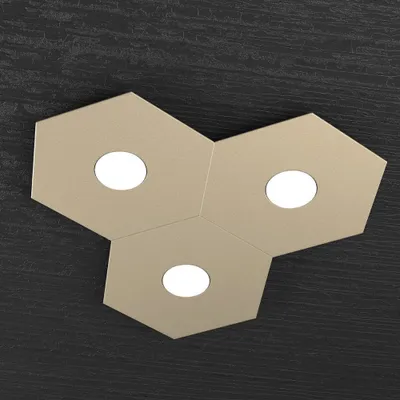 Immagine prodotto di Plafoniera Moderna Hexagon Metallo Sabbia 3 Luci Led 12X3W