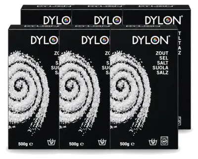 Produktbild von 6 x Dylon Salz für Handwasch-Textilfarbe 500g - Vorteilspackung - 6 Stücke
