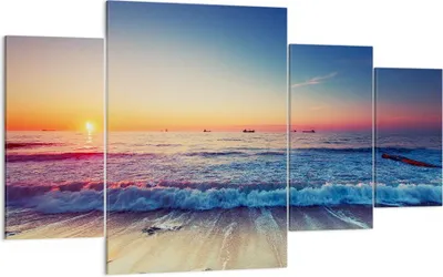 Produktbild von Bild auf Leinwand - Leinwandbild - Meer Strand Welle - 160x90cm - Wand Bild - Wanddeko - Wandbilder - Leinwanddruck - Bilder - Kunstdruck - Wanddekoration - Leinwand bilder - Wandkunst - DL160x90-3613