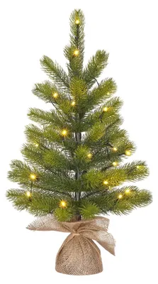 Productafbeelding van Black Box Trees Kunstkerstboom Nagoya H60 x D44cm - Kunstboom in Jute Zak - Kunst Kerstboom voor Binnen - 50 Tips - Groen