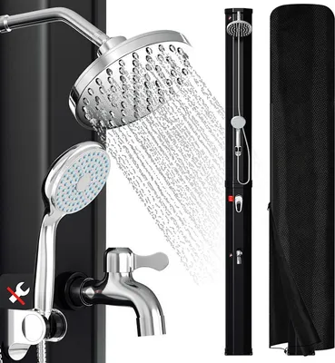 Produktbild von Izrielar Solardusche Außendusche Outdoordusche 35L mit Schutzabdeckung und Handbrause für Pool Camping