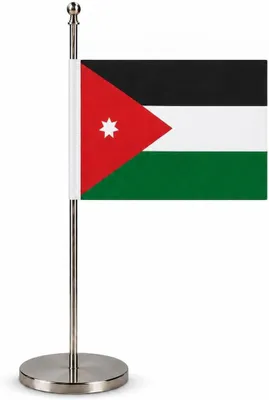 Zdjęcie produktu dla Flaga Jordanii, 15 x 20 cm, z metalowym sztandarem, do dekoracji