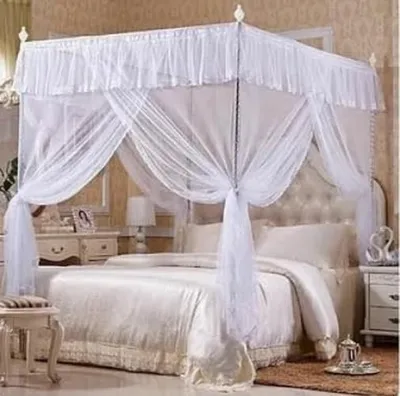 Obrázok produktu pre Sieťka proti komárom, luxusná postel pre princezné, záclona, tri bočné otvory, sieťka proti komárom na posteľ, veľká veľkosť