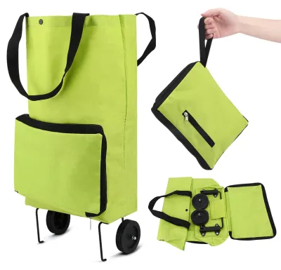 Imagen del producto de Carro de compras plegable, 2 en 1, fabricado en tela Oxford, de gran capacidad, ideal para el uso diario