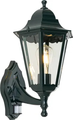 Produktbild von QAZQA - Klassisch I Antik Außen Wandlaterne dunkelgrün mit Bewegungsmelder IP44 - New Orleans up I Außenbeleuchtung - Aluminium Rund - LED geeignet E27