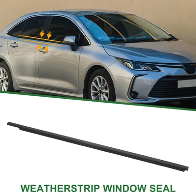 Image de Joint D'Étanchéité De Fenêtre, Joint De Garniture De Fenêtre, Pour Toyota Corolla 2009-2013, PVC, Avant Gauche, No.7572002170, Noir, 1 Pièce.