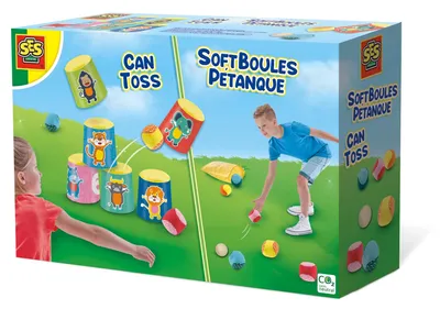Image de Jeu d'adresse SES Creative Chamboule-tout et boules de pétanque molles