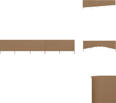Obrázek produktu pro vidaXL 5-dílná větrná tkanina 600 x 80 cm Taupe - Slunečníky a slunečníky