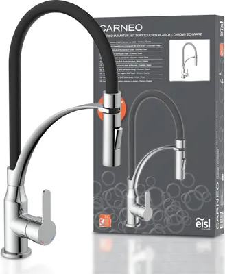 Immagine prodotto di Miscelatore da cucina EISL con bocca soft-touch CARNEO cromo-nero