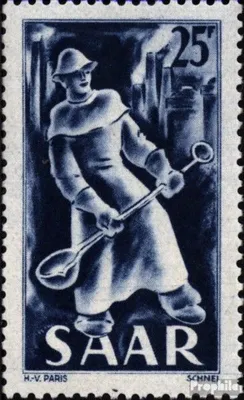 Produktbild von Briefmarken Saarland 1949 Mi 284 mit Falz Bilder aus Industrie und Handel