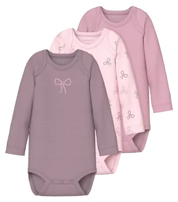 Produktbild von Nbfbody 3P Ls Barely Pink Bow Noos