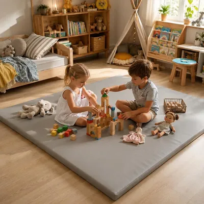 Immagine prodotto di Tappetino per gattonare per bambini, 150 x 150 cm, con rivestimento su entrambi i lati