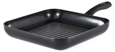 Produktbild von GreenChef Diamond Gesunde Antihaft-Keramik-Grillpfanne 28 cm, PFAS-frei, Induktionsgeeignet, Backofenfest bis 160˚C, Spülmaschinenfest, Schwarz