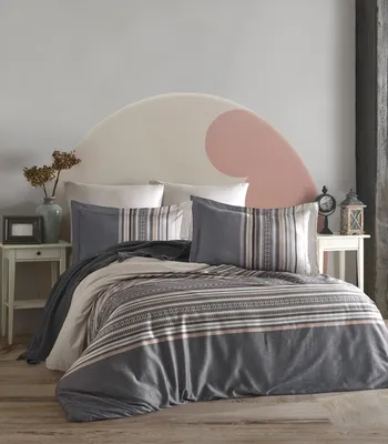 Produktbild von L'Essentiel Linge de Maison, Ash - Grey, Ranforce Doppel-Bettbezug-Set (DE), Grau, 100 % BAUMWOLLE RANFORCE, 200 x 200 cm