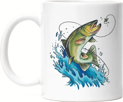 Produktbild von Fisch An Der Angel Tasse Angler Angeln Fische Angelzubehör Geschenkidee