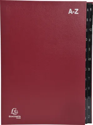 Image de Exacompta 8x Trieur rigide 24 compartiments alphabétiques- 24x34cm Rouge 57225E