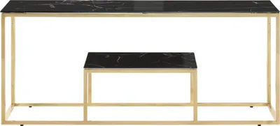 Produktbild von vidaXL Couchtisch Golden Edelstahl und Hartglas