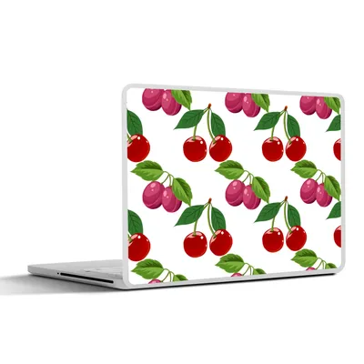 Produktbild von MuchoWow® Laptop Aufkleber Sticker Cover Kirschen - Muster - Obst 30x22 cm - Laptop-Sticker