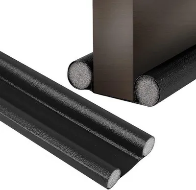 Obrázek produktu pro Dva kusy dvojitých dveřních zarážek – vzhled kůže – ochrana proti hmyzu – 95 cm – těsnění pro vchodové dveře