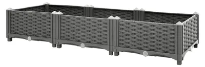 Produktbild von Hochbeet 120x40x23 cm aus Polypropylen, Palettenrahmen, Hochteich, Gemüsebeet, Kräuterregal für Balkon, Blumenbeet, Kräuterspirale, Tomatenbeet, Pflanzhochbeet