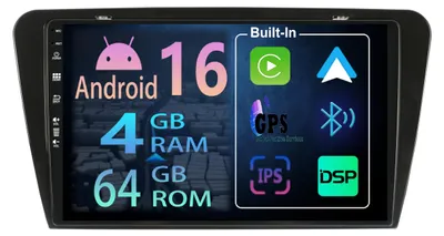 Productafbeelding van 10.1 inch Android 16 Autoradio met Draadloos Carplay en GPS voor Skoda Octavia 2013-2018