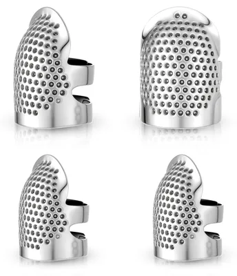 4 Metall-Fingerhüte, verstellbar, S/M, für Nähen & DIY