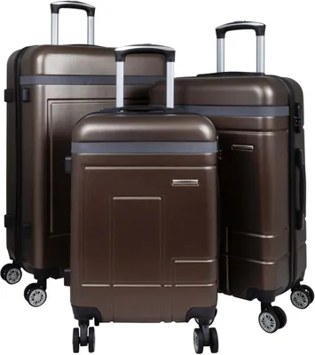 Produktbild von Kofferset Trolleyset 3 teilig Genf Hartschale Reisekoffer ABS braun