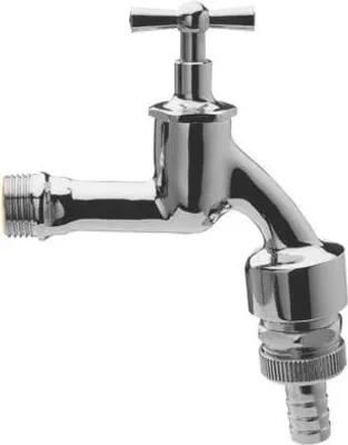 Produktbild von Universal Auslaufventil 422117 Messing glanzverchromt, 1/2", Rohrbelüfter, Rückflussverhinderer, Schlauchverschraubung
