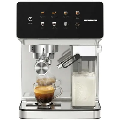 Obrázok produktu pre Heinner HEM-LK20DMLK, Espresso kávovar, 1,6 L, Mletá káva, 1350 W, Čierna, Strieborná