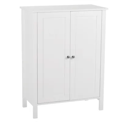 Image de FCH Armoire de salle de bain, meuble de salle de bain avec 2 portes, dimensions 60 x 30 x 80 cm, blanc