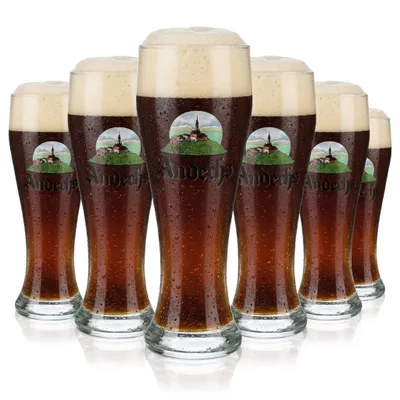Produktbild von 6x Andechs Bier Glas 0,3l Biergläser Gläser Klostergläser Weißbierglas