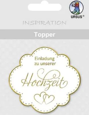 Produktbild von URSUS 8 Topper "Einladung zu unserer Hochzeit", weiß/gold