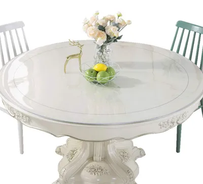 Productafbeelding van Transparante PVC tafelkleed, rond, 110 cm