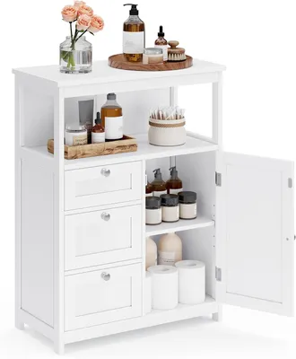 Produktbild von Badezimmerschrank 3 Schubladen weiss Holz