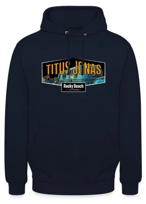 Produktbild von Spreadshirt Die drei Fragezeichen Titus Jonas Wohnwagen Uni Hoodie, S, Navy