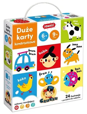 Produktbild von Große Kontrastkarten für Kinder ab 6 Monaten und ab 9 Monaten, CzuCzu
