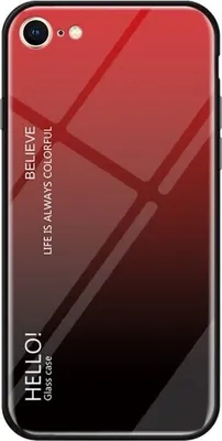 Produktbild von Schutzhülle für iPhone 7 Gardient Glashülle Cover Case Hülle Tasche Bumper ROT
