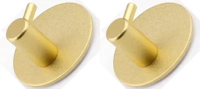 Produktbild von GKA 2 Stück Handtuchhaken gold rund Klebehaken Edelstahl Metall Haken Selbstklebend Bad Küche Handtuchhalter Kleiderhaken ohne Bohren