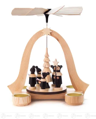 Zdjęcie produktu dla Piramida z kurrendą, na świeczki typu tealight  Szerokość x wysokość x głębokość 23,5 cm x 26 cm x 20 cm NOWOŚĆ