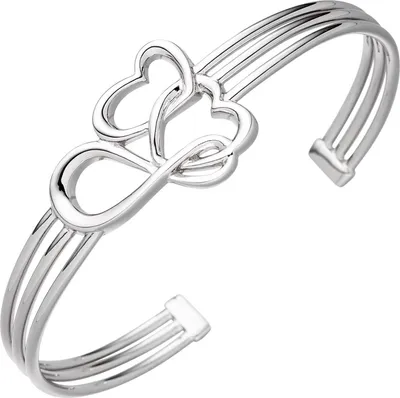 Produktbild von JOBO Armspange / offener Armreif Herz Herzen Unendlich 925 Sterling Silber Armband