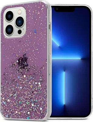 Obrázok produktu pre Cadorabo Puzdro pre Apple iPhone 13 PRO Ochranné puzdro vo fialovej farbe Puzdro na mobilný telefón TPU Etui Glitter Cover Case Glitter