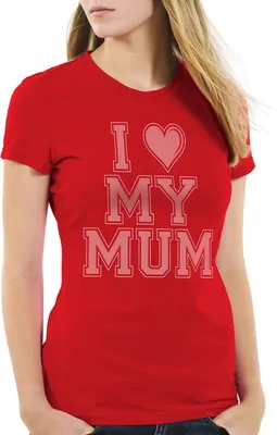 Produktbild von style3 I love my Mum Damen T-Shirt, Farbe:Rot, Größe:L
