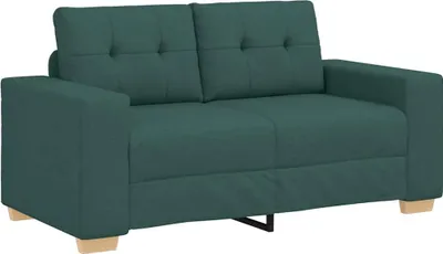 Zdjęcie produktu dla vidaXL Sofa Loveseat ciemnozielona 160x77x82 cm tkanina
