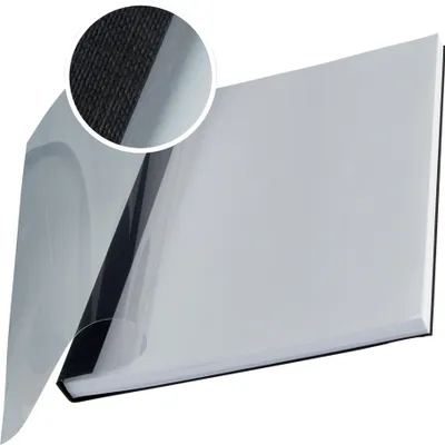 Produktbild von Leitz impressBIND, A4, Karton, Polyethylenterephthalat, Schwarz, Transparent, 140 Blätter, 214 mm, 18 mm