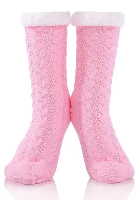 Produktbild von Damen Stoppersocken mit Anti-Rutsch-Noppen, Winter Warme Kuschelsocken, Einheitsgröße 35-42, Pink
