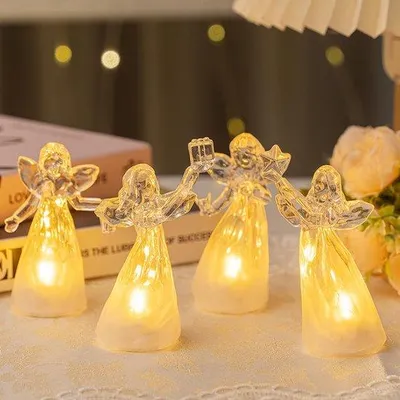 Productafbeelding van Kerstengel-set met warm LED-licht